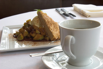 coffee and apple tart