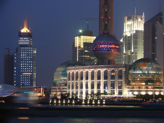 Naklejka premium night view in shanghai