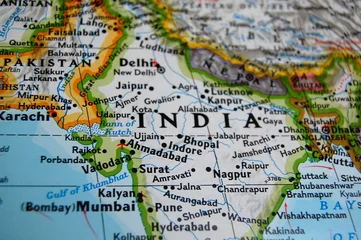 Selbstklebende Fototapete Indien Karte