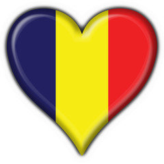 Fototapeta premium bottone cuore ciad - chad button heart flag