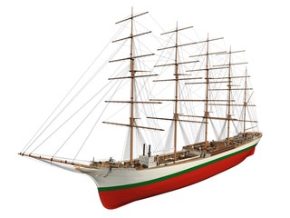 navire voilier fond blanc