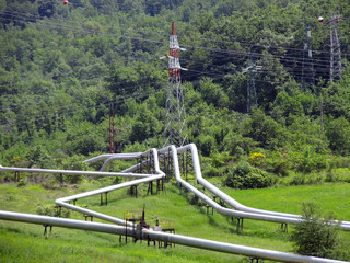 pipeline in green landscape
