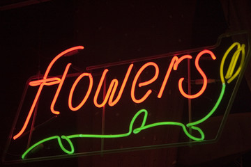 neon flower sign