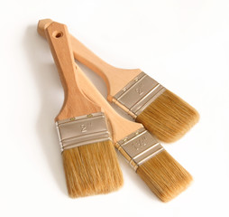 three paint brush