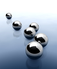 Chrome Spheres Abstract Background. 3D illustration
