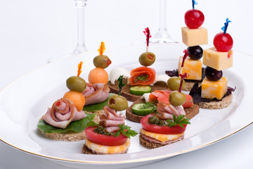 assorted canapes