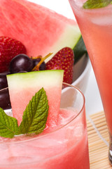 watermelon cocktail and fresh fruits
