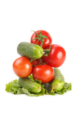 tomatoes and cucumbers cluster
