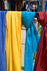 colourful scarfs in the sunlight