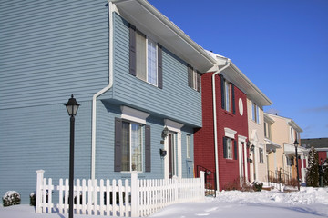 colorful attached homes