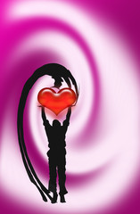 uomo con cuore