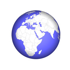 globe postioned over europe and africa