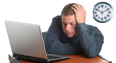young businessman working on laptop
