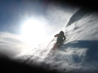 Photo sur Plexiglas Alpinisme tempête en montagne