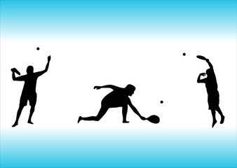 three tennis players