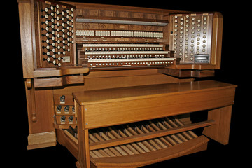 pipe organ on black