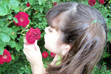 smelling roses