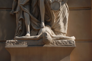 woman stepping on man