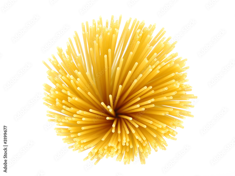 Wall mural top view of uncooked spaghetti