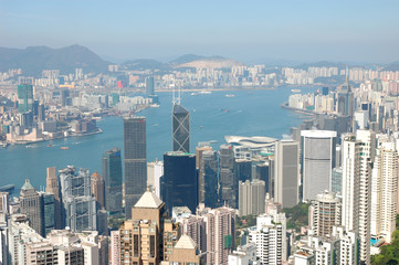 Naklejka premium hong kong skyline