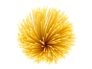 top view of uncooked spaghetti