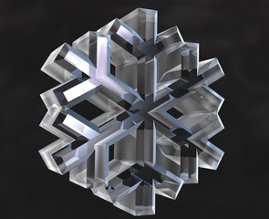 simbolo fiocco di neve in vetro trasparente