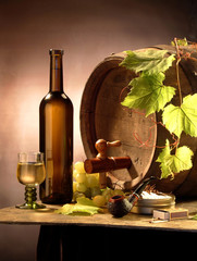 still-life with white wine