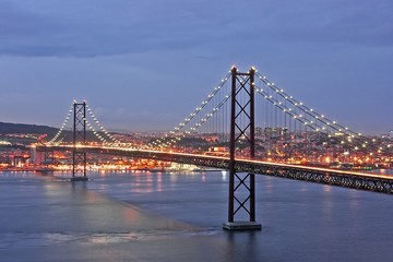lisbon bridge by twilight
