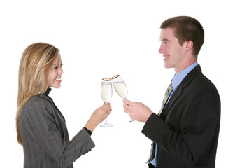 business couple celebrating