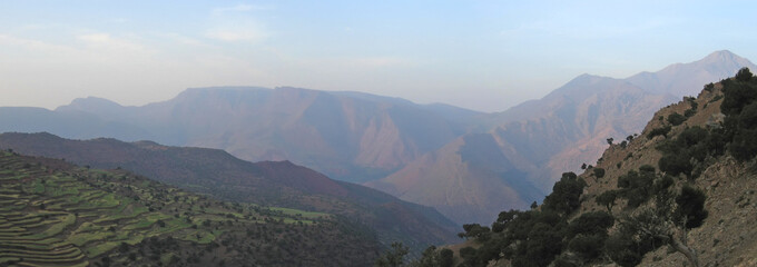 high mountains, setti fadma atlas, ourika valley, morocco, panor