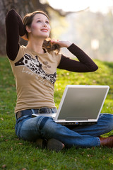 look at the sky or at the notebook?