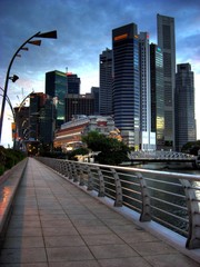 Naklejka premium singapore evening skyline