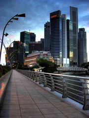 Foto op Canvas singapore evening skyline © XtravaganT