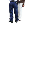Naklejka premium policeman and female security officer