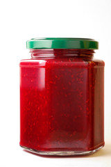 raspberry jam in hexagonal jar (1)