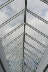 transparent roof of shopping center