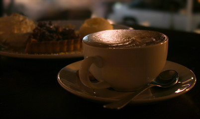 cappuccino and cake