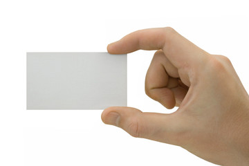 Obraz premium blank card in hand