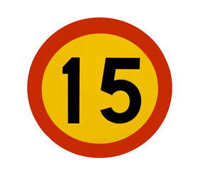 15 speed sign