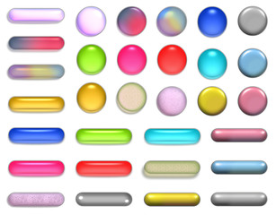 aqua buttons and glossy buttons in different color