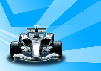 formula one car in blue background © Akhilesh Sharma