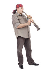Naklejka premium creative flautist