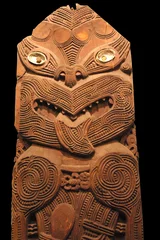 Schilderijen op glas maori statue © chris jewiss