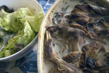 terrine de lapin et salade verte