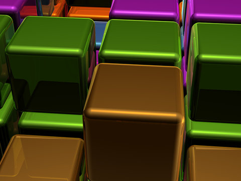 3d cubes close-up