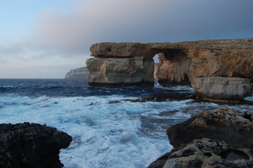 Abendstimmung über dem Blauen Fenster, Gozo, Malta