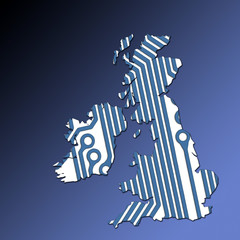 uk and ireland map outline