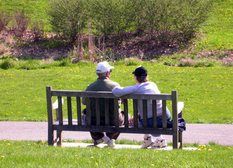 elderly couple on bench 2