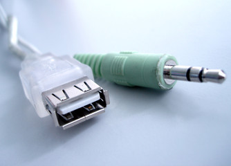 usb cable, focused of connector