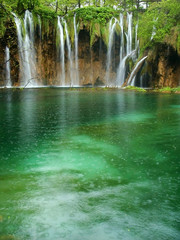 beautiful forest waterfall
